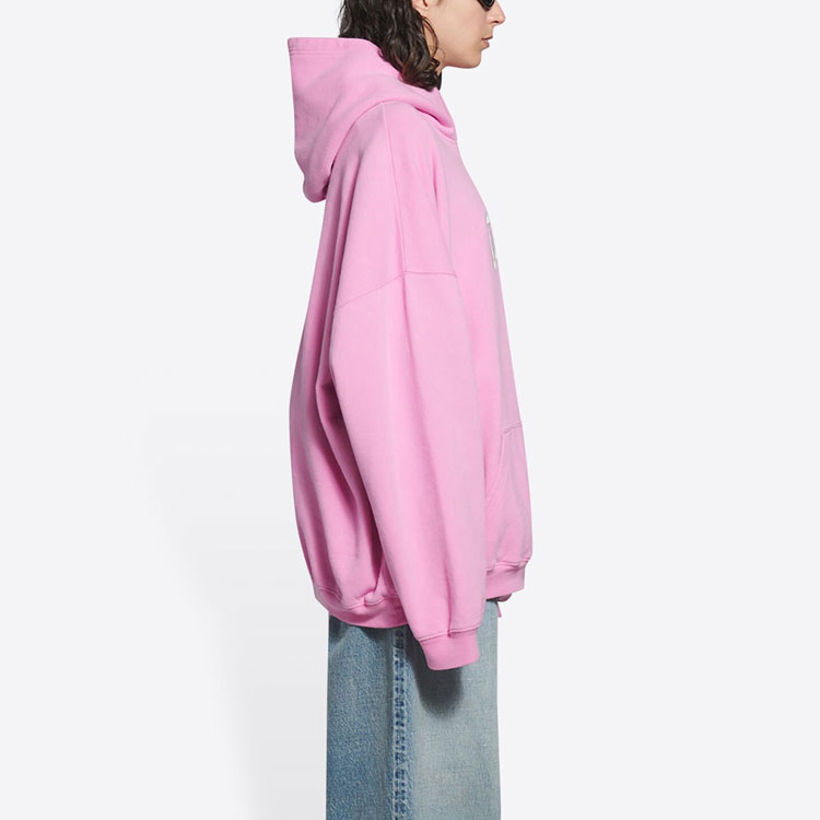 (Women) Balenciaga Pink Oversized Hoodie with Letter Print Design. 651799TLV540586 圖 6