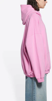 (W) Balenciaga Hoodie Pink Oversized Wanita dengan Cetakan Huruf. 651799TLV540586 Details for (W) Balenciaga Hoodie Pink Oversized Wanita dengan Cetakan Huruf. 651799TLV540586