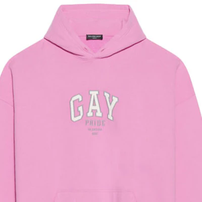 (W) Balenciaga Hoodie Pink Oversized Wanita dengan Cetakan Huruf. 651799TLV540586 Sizing (W) Balenciaga Hoodie Pink Oversized Wanita dengan Cetakan Huruf. 651799TLV540586