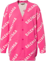 (Women) Balenciaga Pink Wool Knit Sweater with Letter Print. 620984T15675621 (Women) Balenciaga Pink Wool Knit Sweater with Letter Print. 620984T15675621