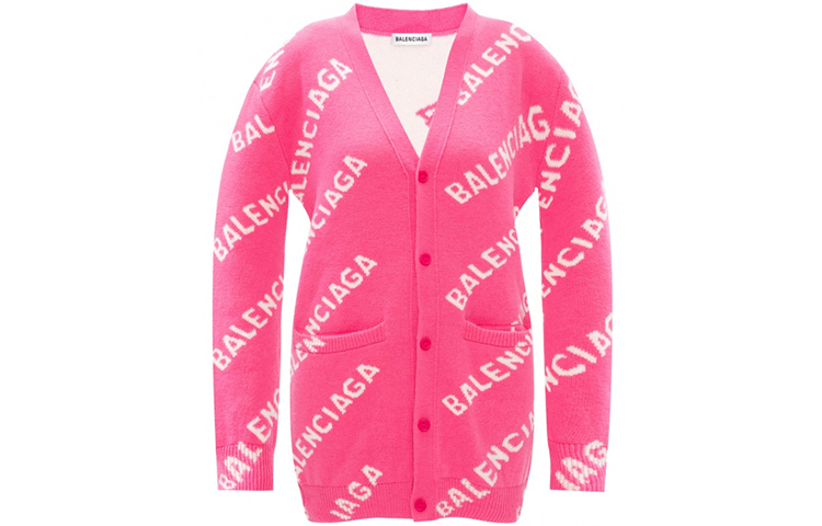 Order (W) 발렌시아가 핑크 울 니트 스웨터 레터 프린트. 620984T15675621