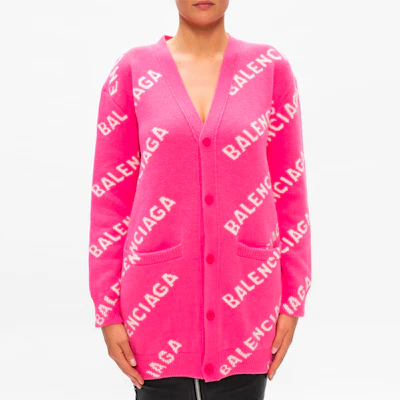 (W) 발렌시아가 핑크 울 니트 스웨터 레터 프린트. 620984T15675621 Lookbook (W) 발렌시아가 핑크 울 니트 스웨터 레터 프린트. 620984T15675621