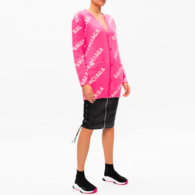 (W) 발렌시아가 핑크 울 니트 스웨터 레터 프린트. 620984T15675621 Purchase (W) 발렌시아가 핑크 울 니트 스웨터 레터 프린트. 620984T15675621