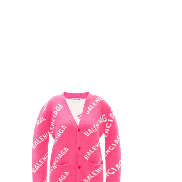 Sizing (W) 발렌시아가 핑크 울 니트 스웨터 레터 프린트. 620984T15675621