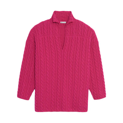 (Women) Balenciaga Pink Wool Turtleneck Sweater Loose Fit Pullover. 583100T15345630