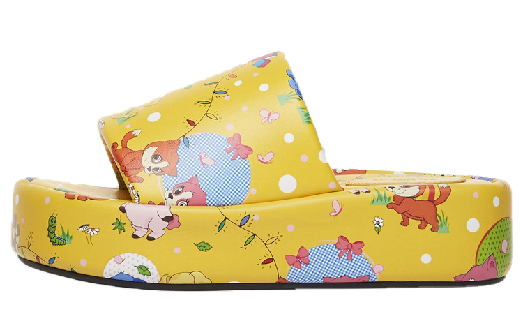 (W) Balenciaga Platform Sandals 'Puppies and Friends Yellow'