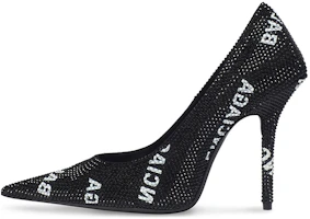 (Women) Balenciaga Pointed Toe Crystal 'Stiletto Heels Black and White' 719769WBC521090 (Women) Balenciaga Pointed Toe Crystal 'Stiletto Heels Black and White' 719769WBC521090