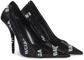 Order (W) Balenciaga Spitse Toe Crystal ''Stiletto Hakken Zwart en Wit'' 719769WBC521090
