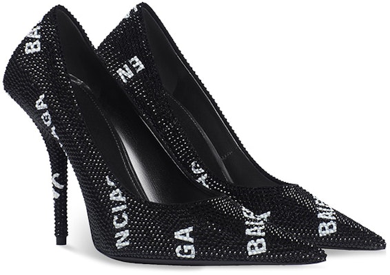 (Women) Balenciaga Pointed Toe Crystal 'Stiletto Heels Black and White' 719769WBC521090 Order (Women) Balenciaga Pointed Toe Crystal 'Stiletto Heels Black and White' 719769WBC521090