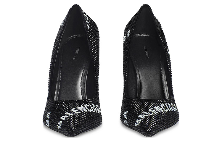Lookbook (W) Balenciaga Tacchi a Spillo Punta Cristallo Neri e Bianchi 719769WBC521090