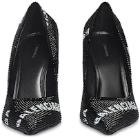 Lookbook (W) Balenciaga Spitse Toe Crystal ''Stiletto Hakken Zwart en Wit'' 719769WBC521090
