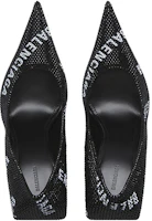 Shop (W) Balenciaga Spitse Toe Crystal ''Stiletto Hakken Zwart en Wit'' 719769WBC521090