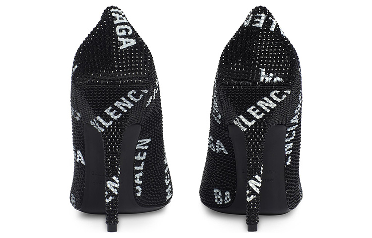 Purchase (W) Balenciaga Tacchi a Spillo Punta Cristallo Neri e Bianchi 719769WBC521090
