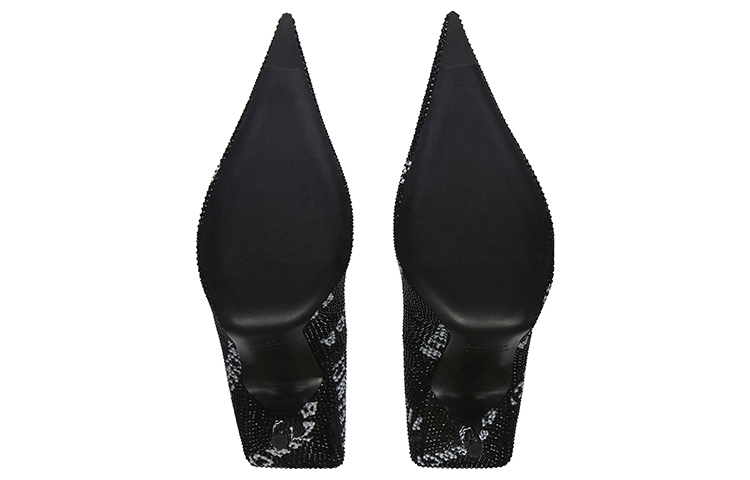 Details for (W) Balenciaga Tacchi a Spillo Punta Cristallo Neri e Bianchi 719769WBC521090