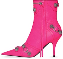 (Women) Balenciaga Pointed Toe Leather Kitten Heel Ankle Boots 'Pink' 694379WAD4E5800 (Women) Balenciaga Pointed Toe Leather Kitten Heel Ankle Boots 'Pink' 694379WAD4E5800