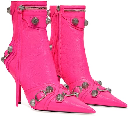 (Women) Balenciaga Pointed Toe Leather Kitten Heel Ankle Boots 'Pink' 694379WAD4E5800 Lookbook (Women) Balenciaga Pointed Toe Leather Kitten Heel Ankle Boots 'Pink' 694379WAD4E5800