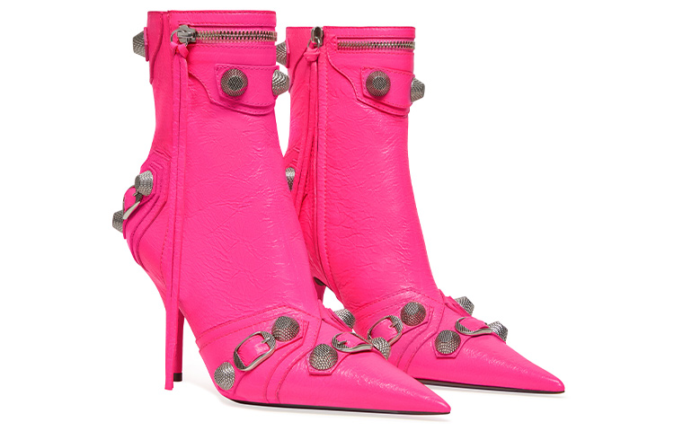 Lookbook (W) Bottes à Talon Bas en Cuir à Bout Pointu Balenciaga ''Rose'' 694379WAD4E5800