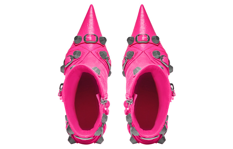 Shop (W) Bottes à Talon Bas en Cuir à Bout Pointu Balenciaga ''Rose'' 694379WAD4E5800