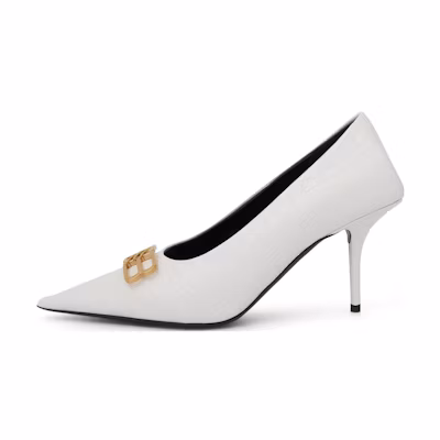 (W) Balenciaga Pointed Toe Slip-On Stiletto Heels 'White'