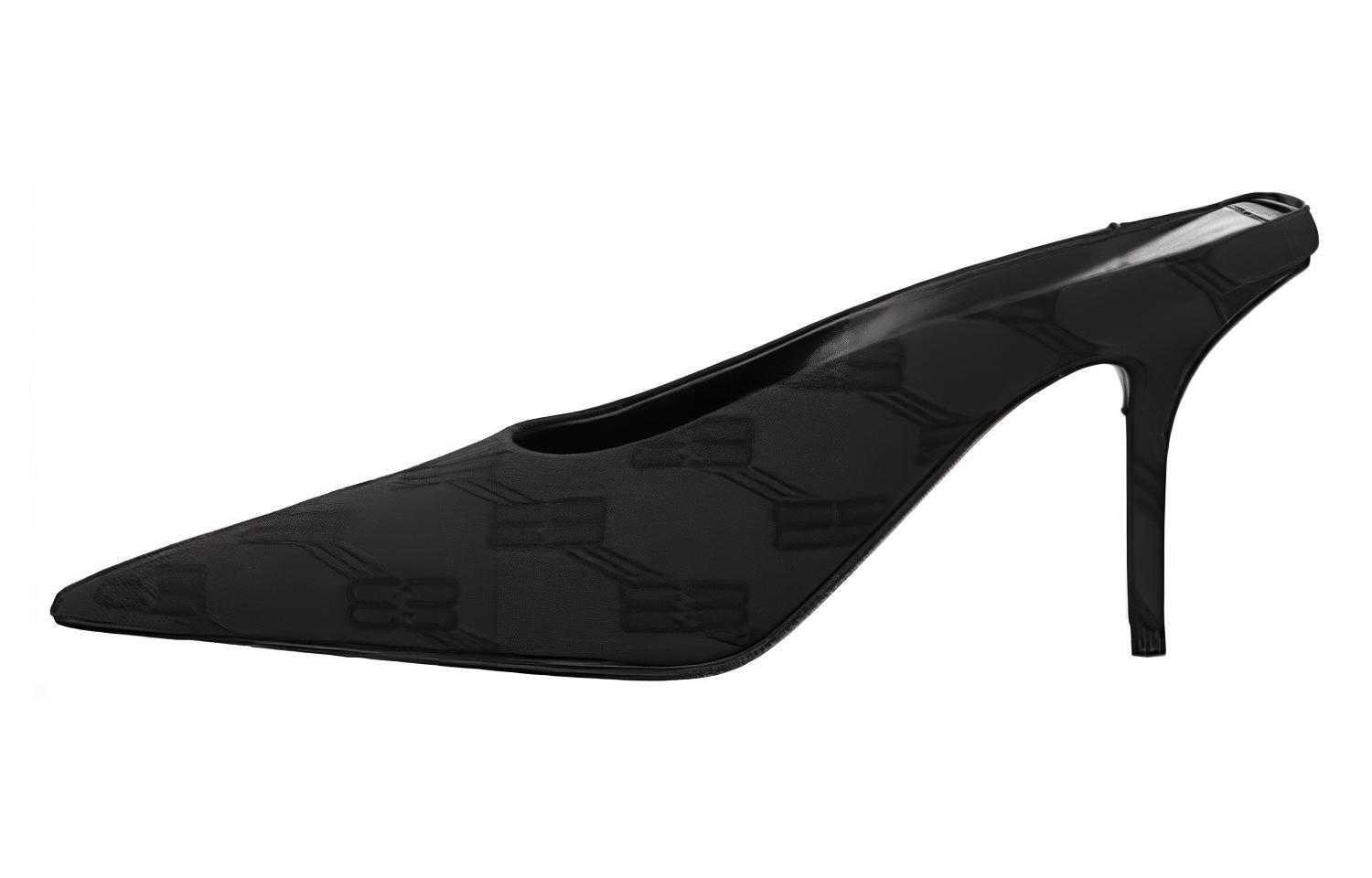 (Women) Balenciaga Pointed Toe Stiletto Slide 'Black' 702017W2I101510