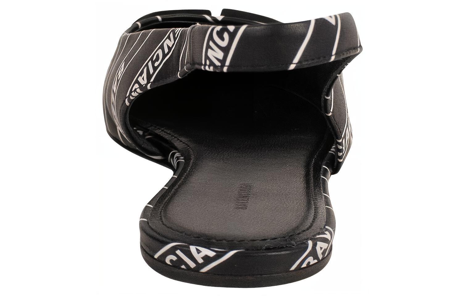 Shop (W) Sandalias de Moda Balenciaga Punta Estrecha Rayadas 'Negras' 566677WA8H11006