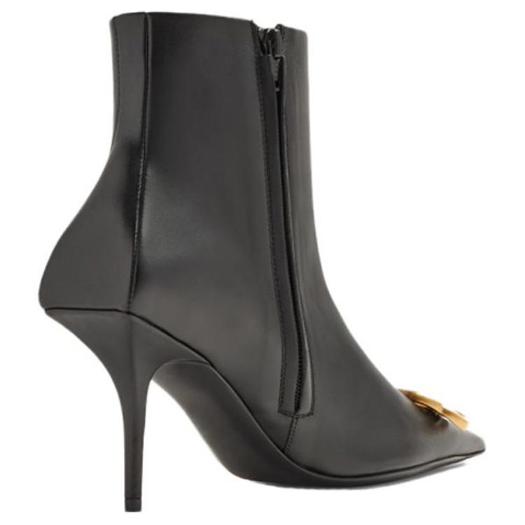 Order (W) Balenciaga Spitz-Zehen Stiefeletten mit Reißverschluss ''Schwarz 8cm Absatz'' 764445WAWNC1088