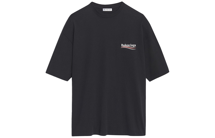 (Women) Balenciaga Political Campaign Black Oversized Cotton T-Shirt 570791TAV441000 圖 2