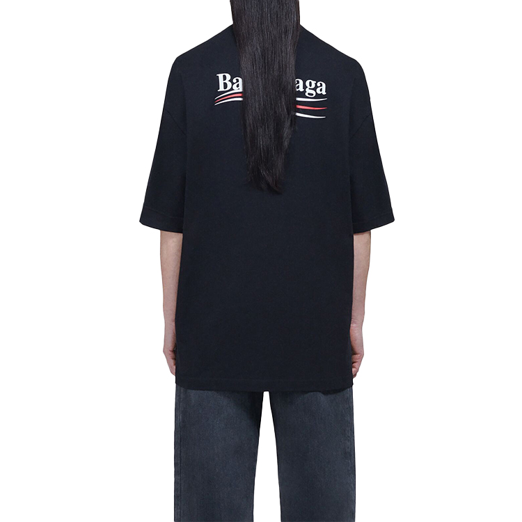 (Women) Balenciaga Political Campaign Black Oversized Cotton T-Shirt 570791TAV441000 圖 5