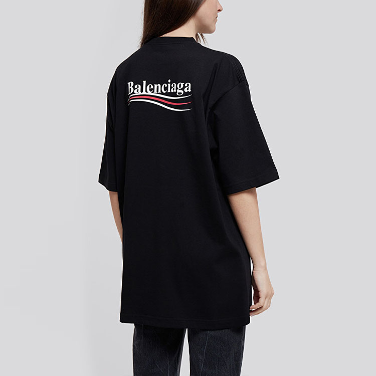 (Women) Balenciaga Political Campaign Coke Print Oversized Tee Women Black 620941TIV521070 圖 5