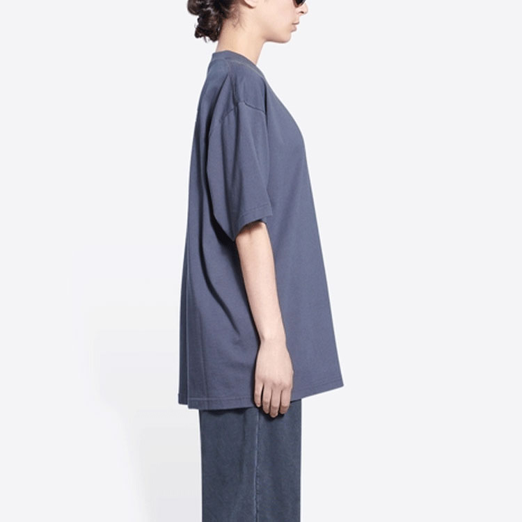 (Women) Balenciaga Political Campaign Logo Print Blue Crewneck T-Shirt Casual Tee 641655TKVJ11366 圖 5