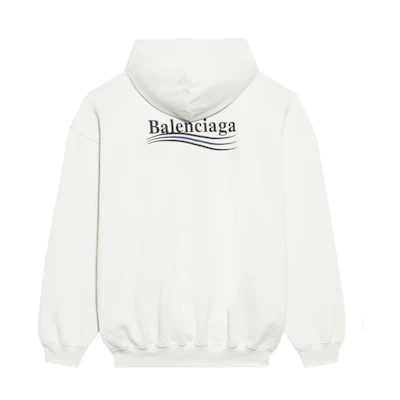 (Women) Balenciaga Political Campaign Print Hoodie White Medium Fit. 578135TKVI99084