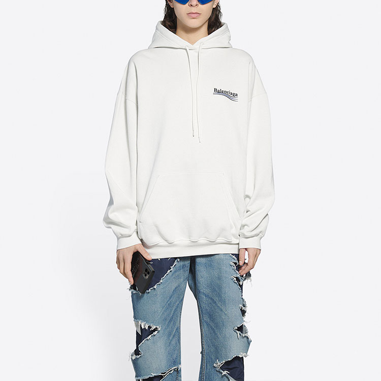 (Women) Balenciaga Political Campaign Print Hoodie White Medium Fit. 578135TKVI99084 圖 4