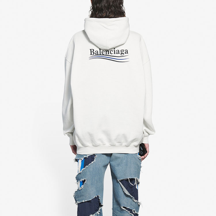 (Women) Balenciaga Political Campaign Print Hoodie White Medium Fit. 578135TKVI99084 圖 5