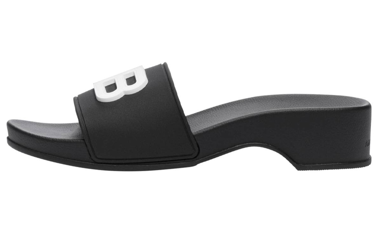 (Women) Balenciaga Pool BB Wedge Slide Sandal 'Black' 697607W1S9M1090