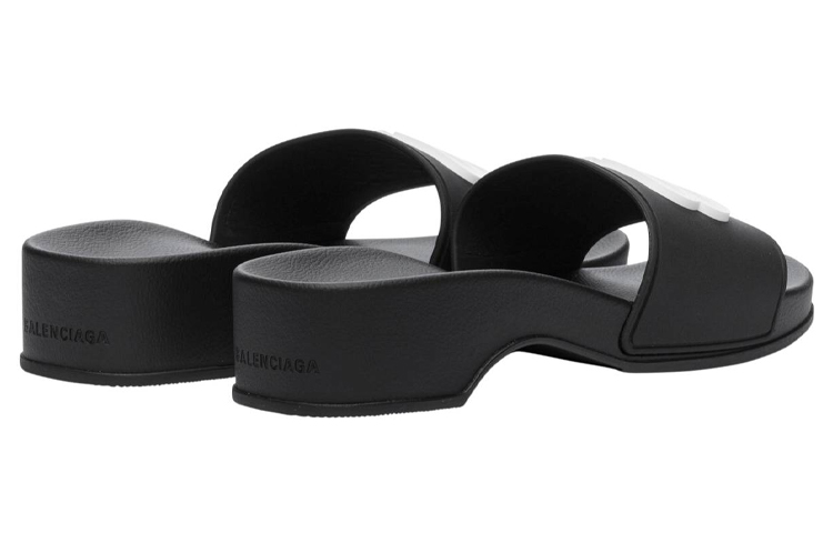 Shop (W) Sandalias Balenciaga Pool BB Wedge Slide 'Negras'. 697607W1S9M1090