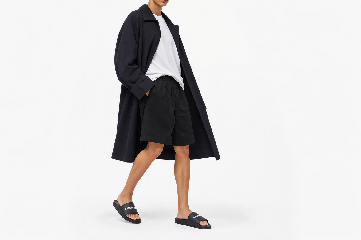 Order 女士用 Balenciaga 黑色泳池拖鞋 565547-W1S80-1006