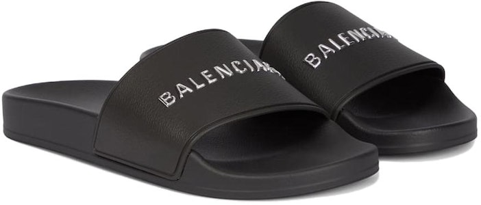 (W) 巴黎世家黑银色泳池拖鞋 565547-W1S8C-1081 Lookbook (W) 巴黎世家黑银色泳池拖鞋 565547-W1S8C-1081