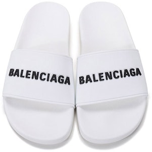 巴黎世家 字母logo舒適防滑 時尚涼拖 女款 白黑 Shop 巴黎世家 字母logo舒適防滑 時尚涼拖 女款 白黑