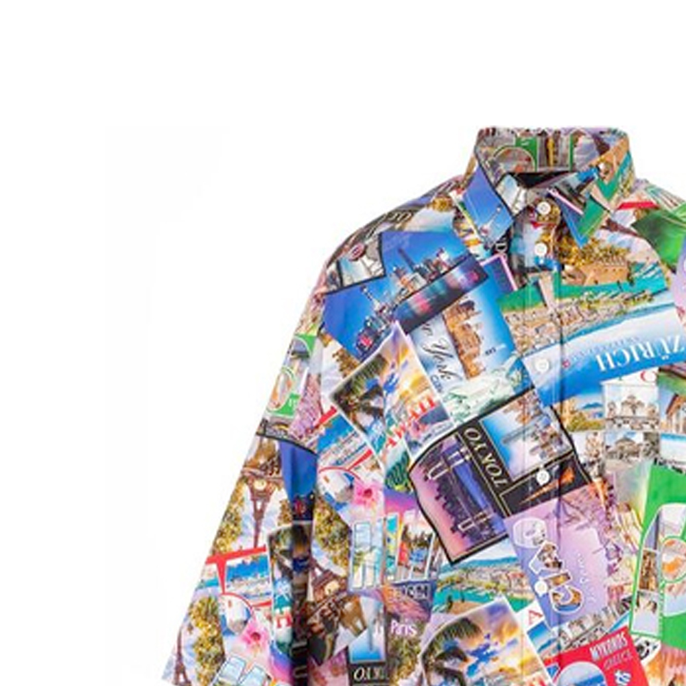 (Women) Balenciaga Postcard Print Oversized Short Sleeve Shirt Women Floral Pattern. 595038TJLK98470 圖 8