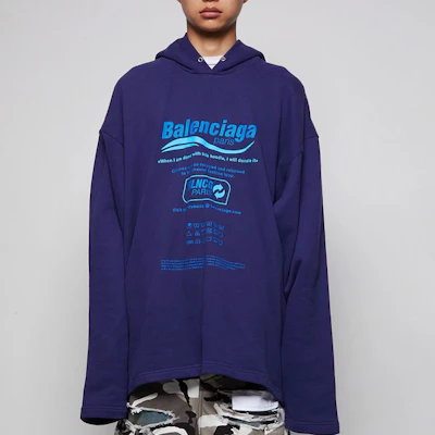 (W) 巴黎世家紫色连帽衫字母徽标印花. 661711TKVF93866 Shop (W) 巴黎世家紫色连帽衫字母徽标印花. 661711TKVF93866