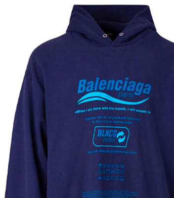 (W) 巴黎世家紫色连帽衫字母徽标印花. 661711TKVF93866 Sizing (W) 巴黎世家紫色连帽衫字母徽标印花. 661711TKVF93866