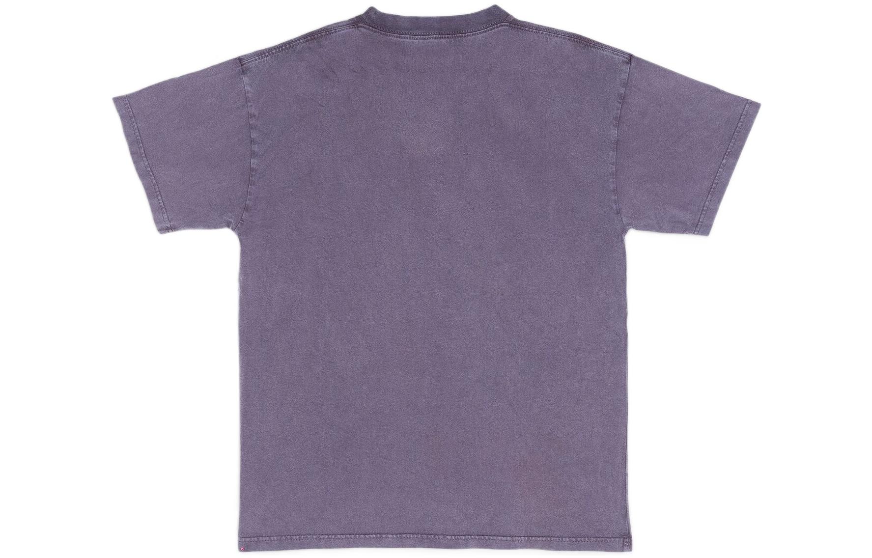 (Women) Balenciaga Purple Vintage Washed Cracked Print Logo T-Shirt  Oversized Fit. 612965tmv986164 圖 3