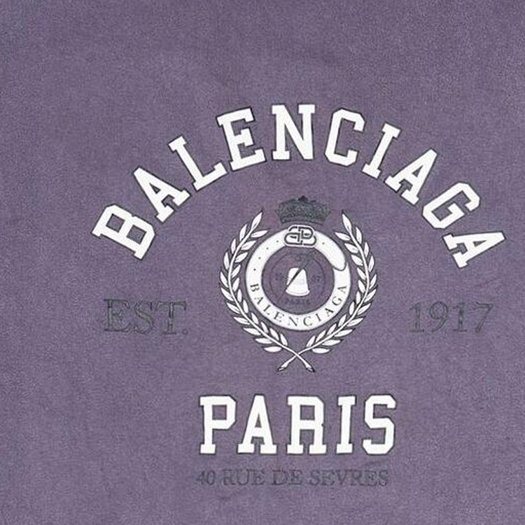 (Women) Balenciaga Purple Vintage Washed Cracked Print Logo T-Shirt  Oversized Fit. 612965tmv986164 圖 7