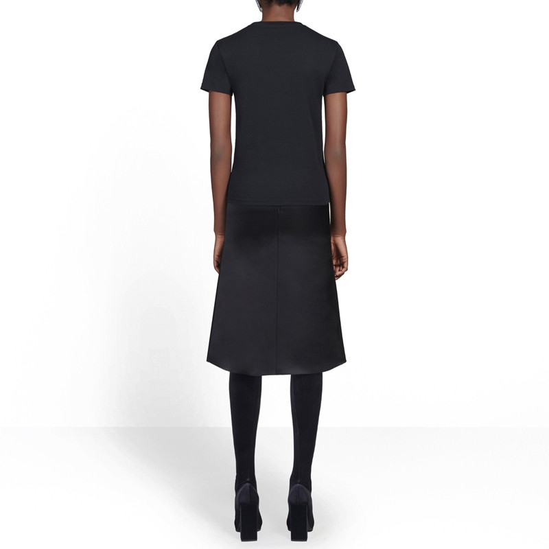 Purchase (W) バレンシアガ レインボーグラデーションロゴ クルーネックTシャツ ブラック レギュラーフィット 570814TEV531000