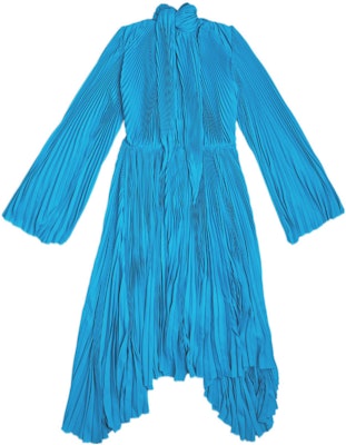 (W) 발렌시아가 레드 카펫 SS22 블루 주름 롱슬리브 미디 드레스. 698665TGO084477 Lookbook (W) 발렌시아가 레드 카펫 SS22 블루 주름 롱슬리브 미디 드레스. 698665TGO084477