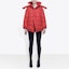 Shop (Women) Balenciaga Red Hooded Cotton Jacket Loose Fit 555346TYD336400