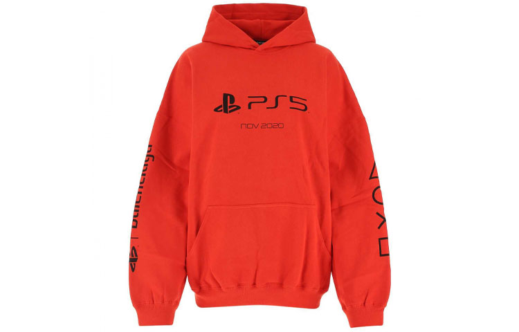 (Women) Balenciaga Red Hoodie with Solid Color and Letter Print Design. 651799TKVF46552 圖 2