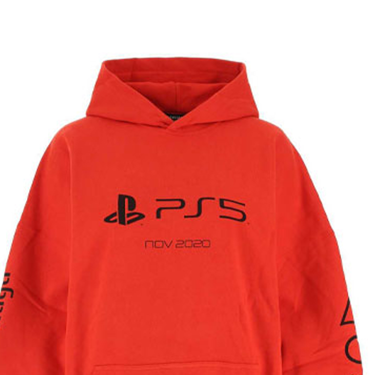 (Women) Balenciaga Red Hoodie with Solid Color and Letter Print Design. 651799TKVF46552 圖 4