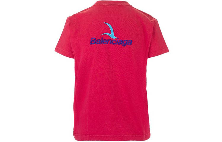 (Women) Balenciaga Red Letter Embroidered Short Sleeve T-Shirt 612964TKV686627 圖 2