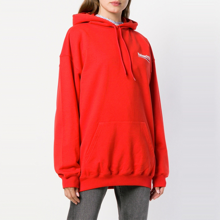 (Women) Balenciaga Red Logo Wave Print Oversized Hoodie 528350TBV146403 圖 3